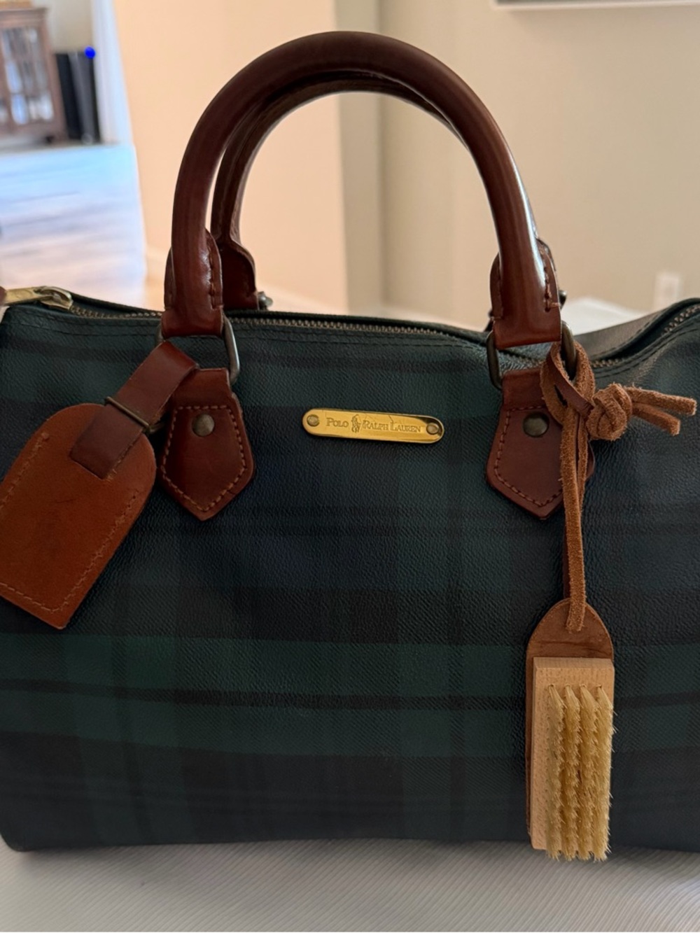 Vintage Polo Ralph Lauren Tartan /Blackwatch Plaid Boston Bag